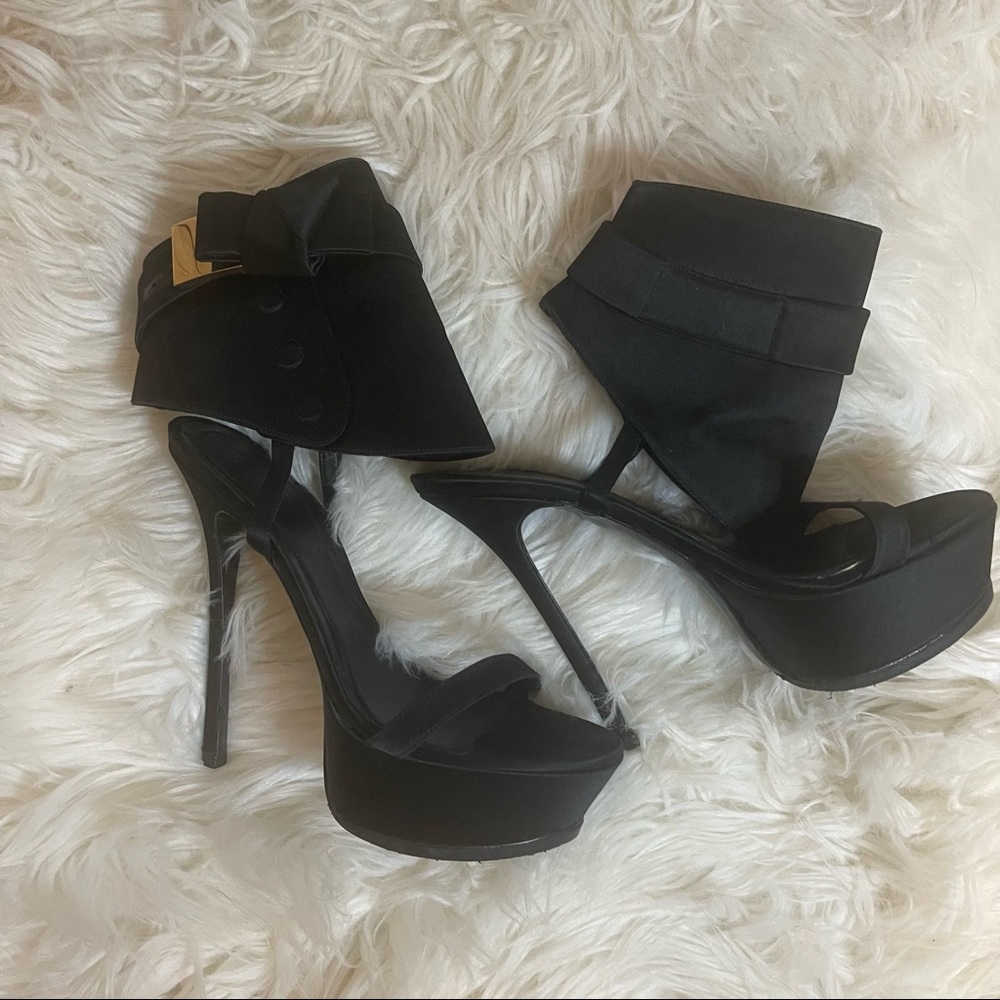 Alexander McQueen black platform sandals, 38 1/2, 81/2